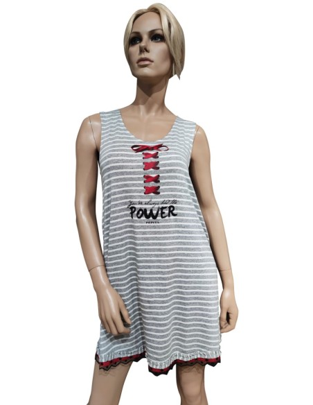 PEPITA CAMICIA DA NOTTE DONNA SPALLA LARGA IN VISCOSA - TERRY