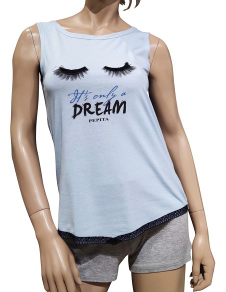 PEPITA PIGIAMA DONNA SPALLA LARGA E PANTALONCINO - MARGARET