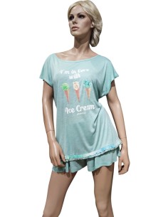 PEPITA PIGIAMA CORTO DONNA GIROGOLA MEZZA MANICA E...