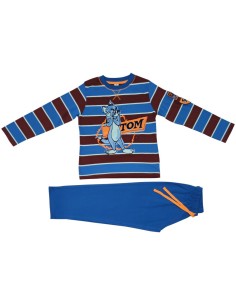 PIGIAMA LUNGO DA BAMBINO GIROCOLLO IN COTONE INTERLOCK -...