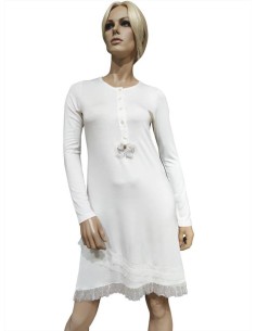 PEPITA CAMICIA DA NOTTE DONNA SERAFINO MANICA LUNGA IN...