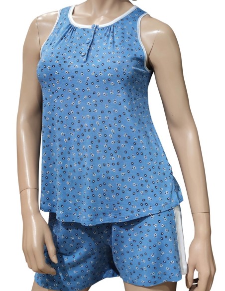 PEPITA PIGIAMA DONNA SPALLA LARGA E PANTALONCINO IN VISCOSA - NARCISO