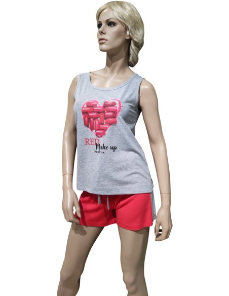 PEPITA PIGIAMA DONNA SPALLA LARGA E PANTALONCINO - BRIGITTE