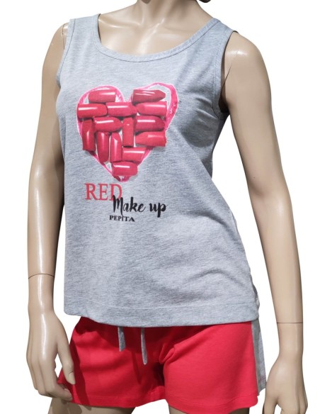 PEPITA PIGIAMA DONNA SPALLA LARGA E PANTALONCINO - BRIGITTE