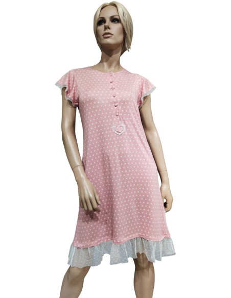 PEPITA CAMICIA DA NOTTE DONNA SERAFINO MEZZA MANICA IN VISCOSA - EDERA