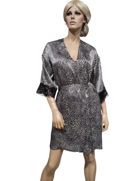 MILLENOTTI COMPLETO LINGERIE DONNA VESTAGLIA E SOTTOVESTE 100% SETA - MALIZIA