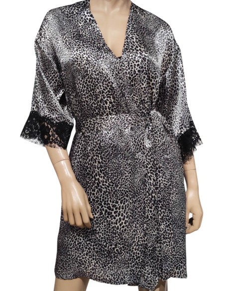 MILLENOTTI COMPLETO LINGERIE DONNA VESTAGLIA E SOTTOVESTE 100% SETA - MALIZIA