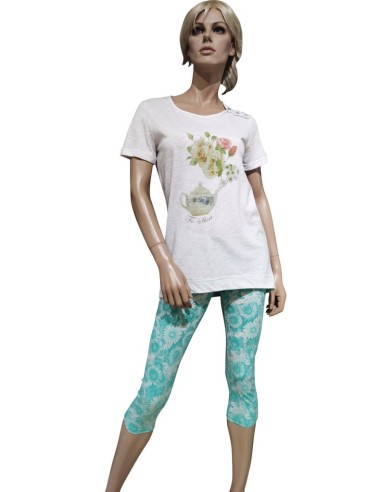 MANAM PIGIAMA DONNA GIROGOLA, MEZZA MANICA E...