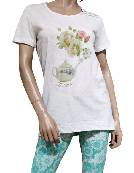 MANAM PIGIAMA DONNA GIROGOLA, MEZZA MANICA E PANTALONCINO