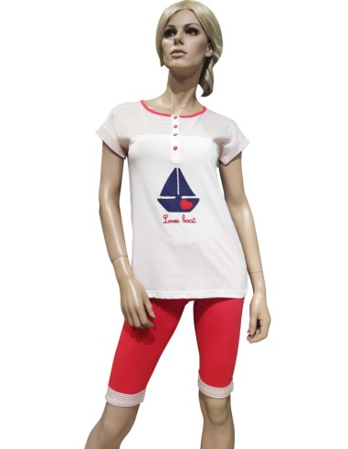 MANAM PIGIAMA DONNA SERAFINO, MEZZA MANICA E...