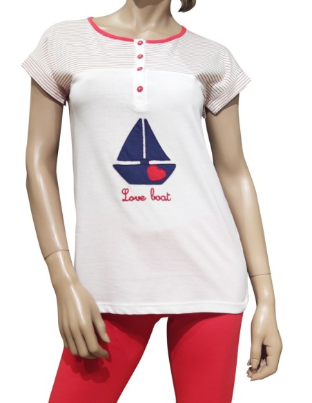 MANAM PIGIAMA DONNA SERAFINO, MEZZA MANICA E BERMUDA