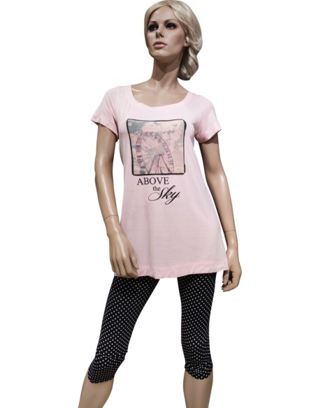 PEPITA PIGIAMA DONNA GIROGOLA MEZZA MANICA E PANTALONCINO - LALITA