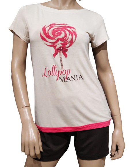 PEPITA PIGIAMA DONNA GIROGOLA MEZZA MANICA E PANTALONCINO IN VISCOSA - YASHILA