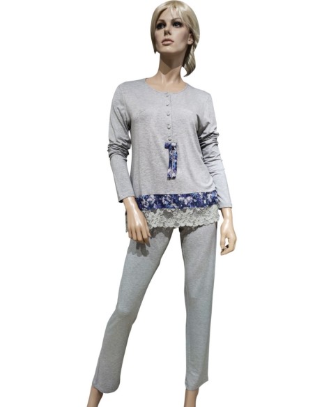 PEPITA PIGIAMA DONNA SERAFINO, MANICA LUNGA E PANTALONE LUNGO - FIORE