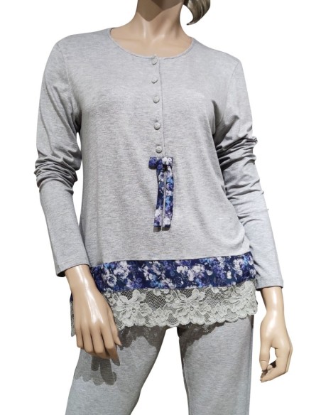 PEPITA PIGIAMA DONNA SERAFINO, MANICA LUNGA E PANTALONE LUNGO - FIORE