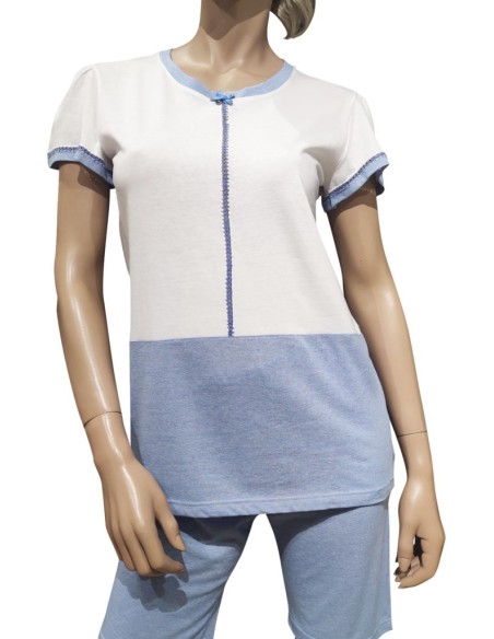 MANAM PIGIAMA DONNA GIROGOLA, MEZZA MANICA E PANTALONCINO
