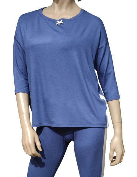 MANAM PIGIAMA DONNA GIROGOLA, MANICA LUNGA E PANTALONE LUNGO