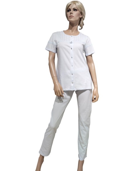 MANAM PIGIAMA DONNA APERTO, MEZZA MANICA E PANTALONE