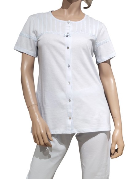 MANAM PIGIAMA DONNA APERTO, MEZZA MANICA E PANTALONE
