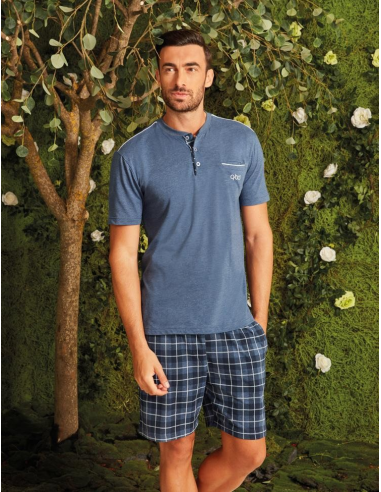 QBO PIGIAMA UOMO SERAFINO MEZZA MANICA E...