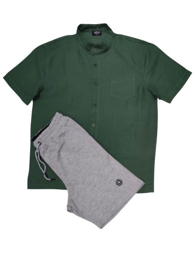 QBO PIGIAMA UOMO APERTO MEZZA MANICA E...