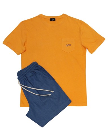 QBO PIGIAMA UOMO GIROCOLLO MEZZA MANICA E...