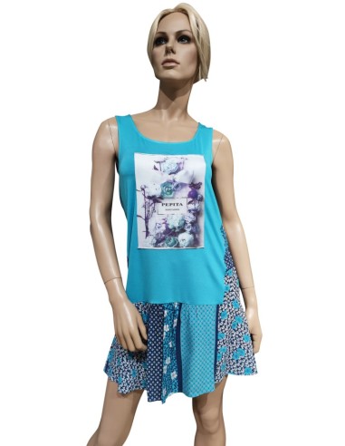 PEPITA CAMICIA DA NOTTE DONNA SPALLA LARGA IN...