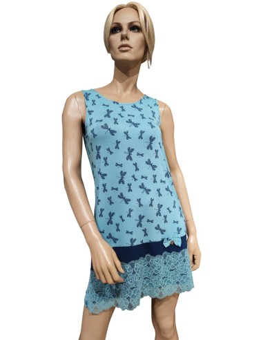 PEPITA CAMICIA DA NOTTE DONNA SPALLA LARGA IN...