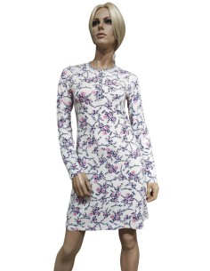 ROSA POIS CAMCIA DA NOTTE DONNA SERAFINO MANCIA LUNGA IN...