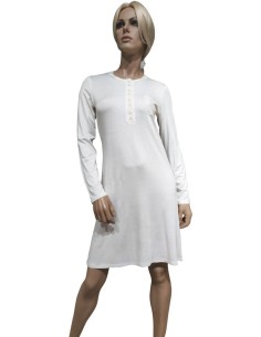 ROSA POIS CAMCIA DA NOTTE DONNA SERAFINO MANCIA LUNGA IN...