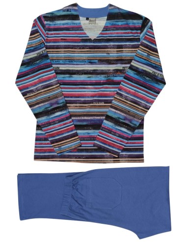 TWISI' PIGIAMA UOMO SCOLLO V, MANICA LUNGA E...