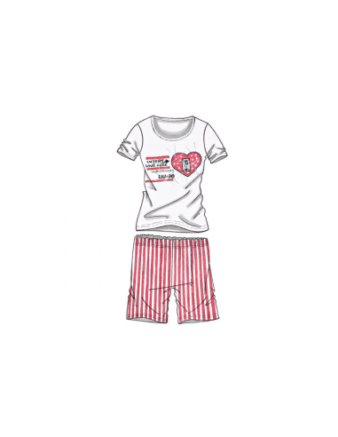 LIU JO PIGIAMA DONNA GIROCOLLO MEZZA MANICA E...