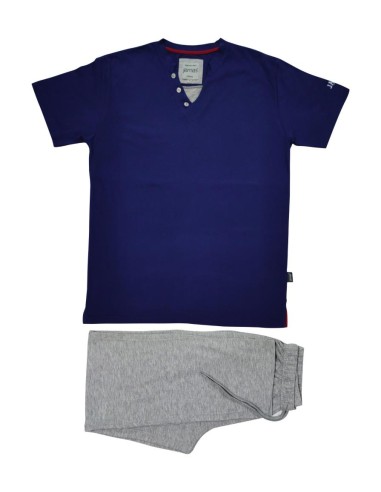 JAMAS PIGIAMA UOMO SCOLLO V MEZZA MANICA E...