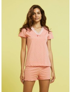 NOIDINOTTE PIGIAMA DONNA SCOLLO A V MANICA CORTA E...