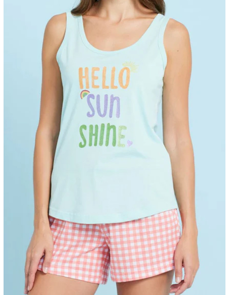 NOIDINOTTE PIGIAMA DONNA SPALLA LARGA E PANTALONCINO