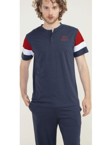 NOIDINOTTE PIGIAMA UOMO 3 PEZZI MEZZA MANICA,...