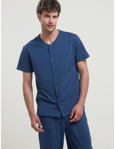 NOIDINOTTE PIGIAMA UOMO APERTO MEZZA MANICA E...