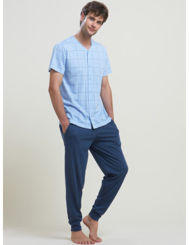 NOIDINOTTE PIGIAMA UOMO APERTO MEZZA MANICA E...