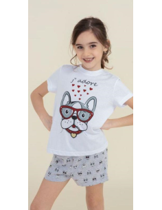 NOIDINOTTE PIGIAMA BAMBINA GIROCOLLO MEZZA MANICA E...