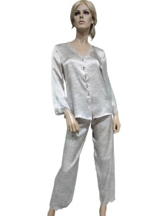 VIVIS PIGIAMA DONNA APERTO, MANICA LUNGA E PANTALONE IN SETA