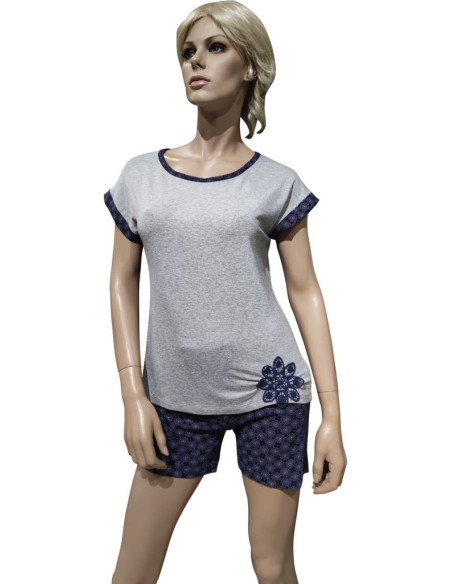 MISS LINGERIE PIGIAMA DONNA GIROGOLA MEZZA MANICA E PANTALONCINO - MIAMI