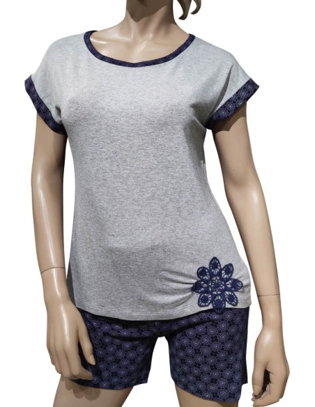 MISS LINGERIE PIGIAMA DONNA GIROGOLA MEZZA MANICA E PANTALONCINO - MIAMI