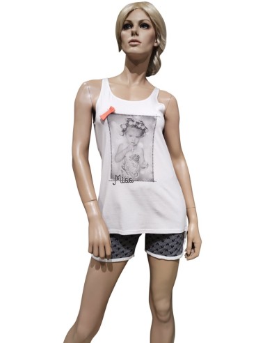MISS LINGERIE PIGIAMA DONNA SPALLA LARGA E...