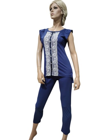 MISS LINGERIE PIGIAMA DONNA GIROGOLA SMANICATO...