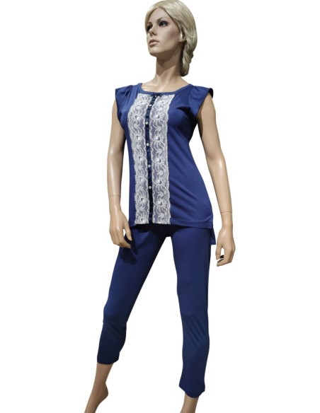 MISS LINGERIE PIGIAMA DONNA GIROGOLA SMANICATO E PANTALONE - VERONA
