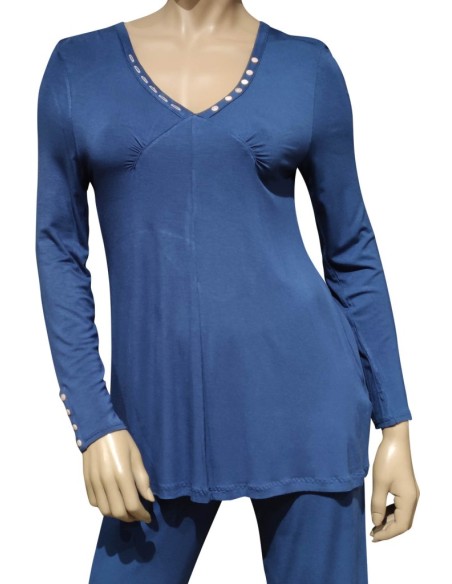 VIVIS PIGIAMA DONNA SCOLLO V, MANICA LUNGA E PANTALONE - NORIKO