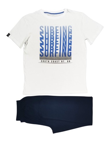 QBO PIGIAMA UOMO GIROCOLLO MEZZA MANICA E...