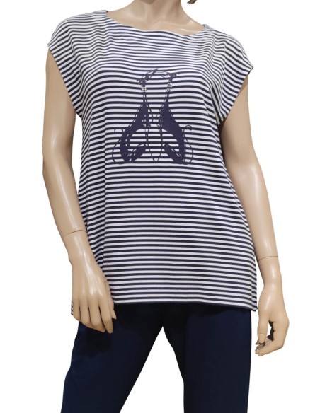 TRUSSARDI PIGIAMA DONNA GIROCOLLO, MEZZA MANICA E PANTALONE LUNGO