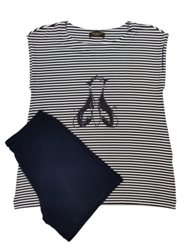 TRUSSARDI PIGIAMA DONNA GIROCOLLO, MEZZA MANICA...