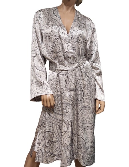 ARGENTOVIVO COMPLETO LINGERIE DONNA VESTAGLIA E SOTTOVESTE 100% SETA - PIPITA